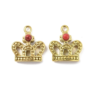 Natural Jade Dyed Crown Charms STAS-C064-VC910-1