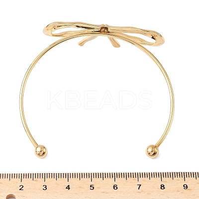 Bowknot 304 Stainless Steel Cuff Bangles BJEW-S171-01A-G-1