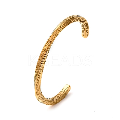 304 Stainless Steel Cuff Bangles for Men Women BJEW-D361-02G-1
