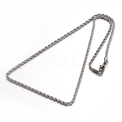 Non-Tarnish 304 Stainless Steel Rope Chains Necklace LS-STAS-L142-04-1