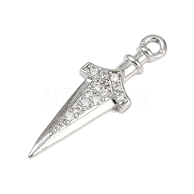 Brass Micro Pave Clear Cubic Zirconia Pendants LS-KK-L238-14P-1