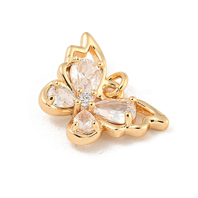 Brass Micro Pave Clear Cubic Zirconia Pendants KK-Z057-07G-1