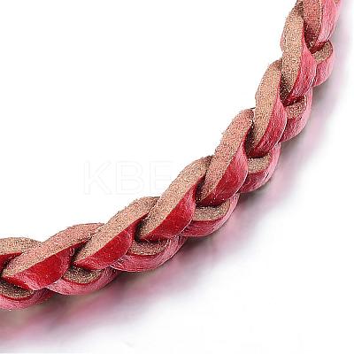 Adjustable Braided Leather Cord Bracelets BJEW-P099-21E-1