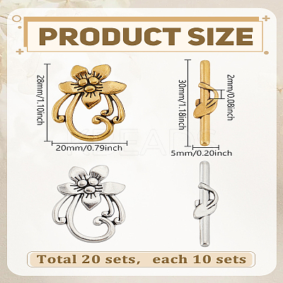 2 Styles Tibetan Style Alloy Toggle Clasps FIND-LP0007-48-1