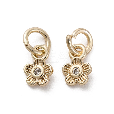 Brass Micro Pave Cubic Zirconia Charms KK-C071-10KCG-1