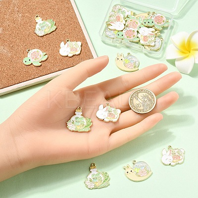 20Pcs 4 Styles Alloy Enamel Pendants ENAM-YW0004-95-1