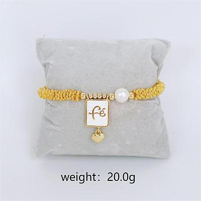 Bohemian Style Brass Rectangle Charm Bracelets FS-WG04134-04-1