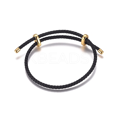 Adjustable 304 Stainless Steel Wire Rope Cord Bracelets Making AJEW-D047-01G-A01-1