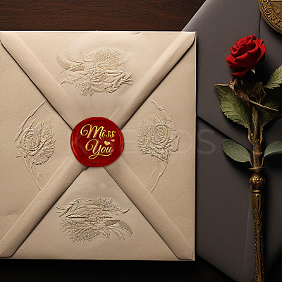 Miss You DIY Scrapbooking Wax Seal Stamp with Wooden Handle AJEW-WH0208-1242-1