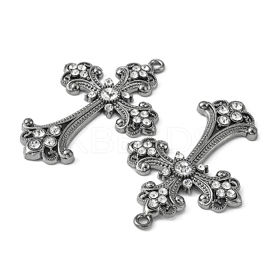 Alloy Rhinestone Cross Big Pendants ALRI-1475-B-NR-1