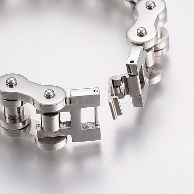 Tarnish Resistant Men's 201 Stainless Steel Bracelets BJEW-H569-15MM-A-1