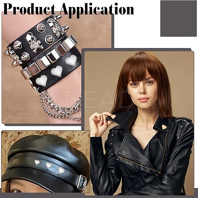 160Sets 8 Styles Heart Alloy Rivets Nails Set FIND-WR0011-67-1