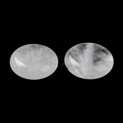 Natural Quartz Crystal Flat Round Palm Stones G-M416-10F-1