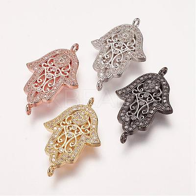Brass Micro Pave Cubic Zirconia Links ZIRC-E113-08-1
