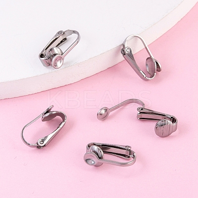 Tarnish Resistant 304 Stainless Steel Clip-on Earring Findings LS-X-STAS-G081-63P-1