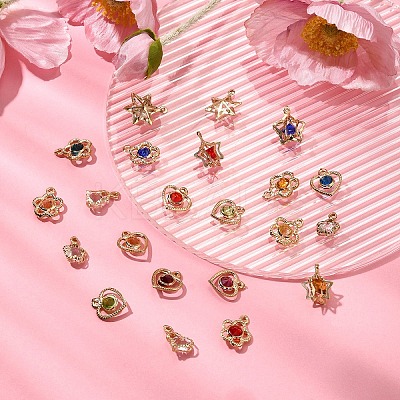 69Pcs 6 Styles Rack Plating Eco-Friendly Iron Pendants FIND-YW0005-89-1