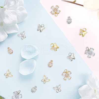 Alloy & Brass Cubic Zirconia Charms ZIRC-AR0001-26-1