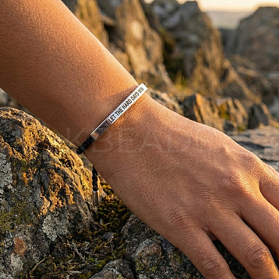 DON'T LET THE HARD DAYS WIN 304 Stainless Steel Charm Motivational Quote Bracelets KL3907-2-1