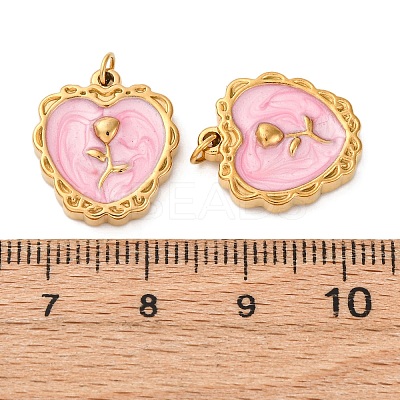 304 Stainless Steel Enamel Pendants STAS-U061-51G-02B-1