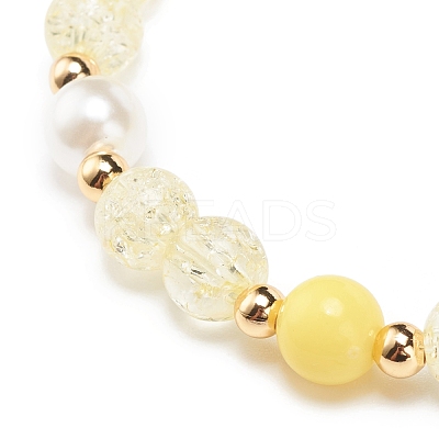 Acrylic Imitation Pearl Stretch Bracelet BJEW-JB08448-01-1