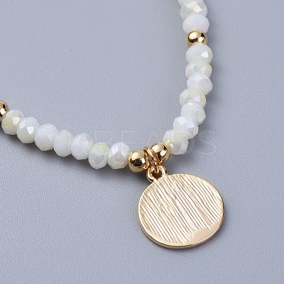 Electroplate Glass Braided Beads Bracelets BJEW-JB04311-05-1
