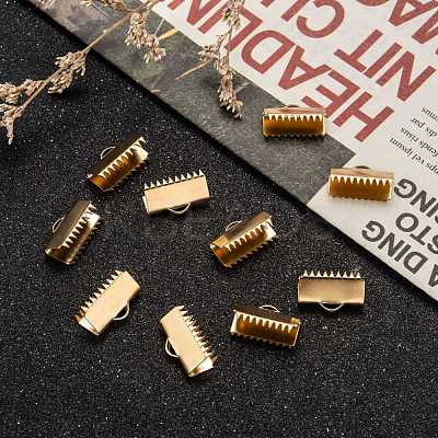 Ion Plating(IP) 304 Stainless Steel Ribbon Crimp Ends STAS-F098-04-1