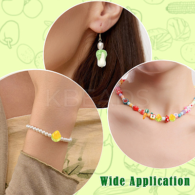 24Pcs 6 Styles Vegetable Theme Handmade Porcelain Beads PORC-CJ0001-25-1