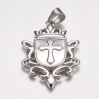 Non-Tarnish 304 Stainless Steel Big Badge Pendants STAS-K171-28P-1