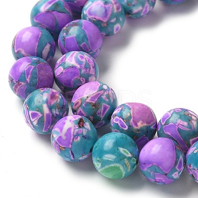 Dyed Synthetic Imperial Jasper Beads Strands G-C168-02D-1