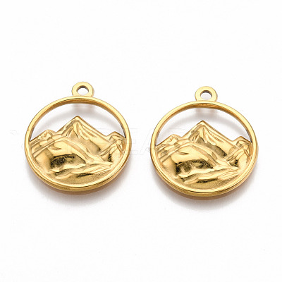 Ion Plating(IP) 201 Stainless Steel Pendants STAS-N098-141LG-1