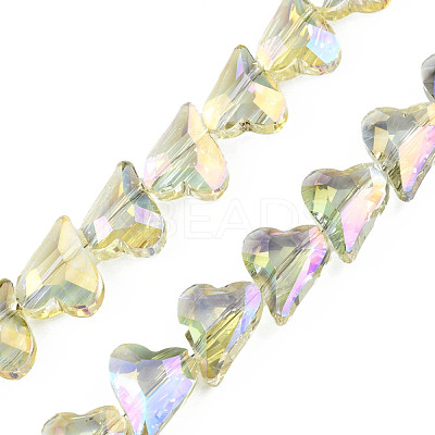 Electroplate Transparent Glass Beads Strands EGLA-N002-44-02-1