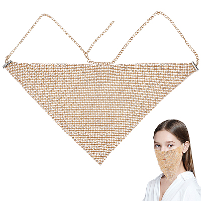 Triangle Alloy Headwear Masquerade Masks AJEW-WH20067-054KCG-1