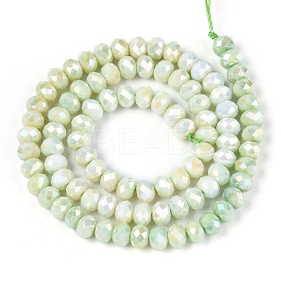 Anti-Tarnish Electroplate Rondelle Glass Beads Strands EGLA-T021-6mm-17-05-1