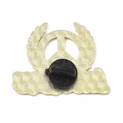 Word Love & Peace with Olive Branch & Peace Sign Enamel Brooches AL-I001-01G-04-1