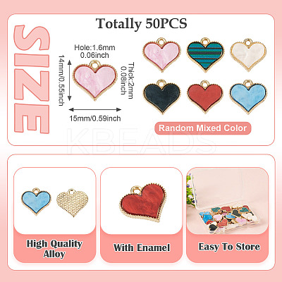 50Pcs Alloy Enamel Charms ENAM-TA0002-90-1