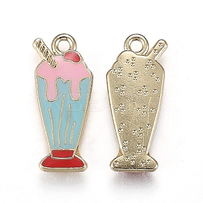 Light Gold Plated Alloy Jewelry Enamel Pendants PALLOY-Z001-27C-1