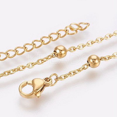 Ion Plating(IP) 304 Stainless Steel Cable Chain Anklets AJEW-P069-03G-1