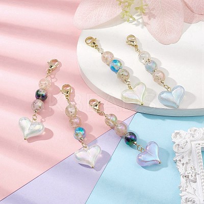 Heart Acrylic Pendant Decorations HJEW-JM01131-1