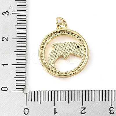 Brass Micro Pave Clear Cubic Zirconia Pendants KK-Q813-05G-1