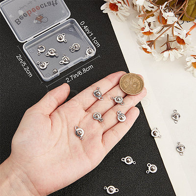 20Pcs 201 Stainless Steel Snap Clasps STAS-BBC0005-88B-1
