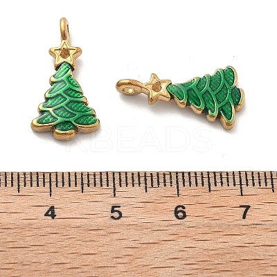 Ion Plating(IP) 304 Stainless Steel Enamel Pendant Rhinestones Setting STAS-R138-03G-1