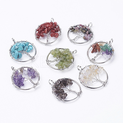 Natural & Synthetic Mixed Stone Pendants G-E419-P-1