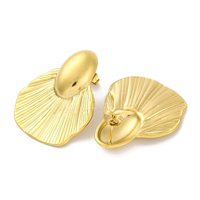 Ion Plating(IP) 304 Stainless Steel Hat Stud Earrings EJEW-D281-13G-1