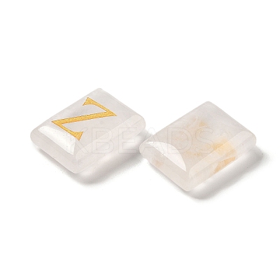 26Pcs Natural Quartz Crystal Healing Rectangle with Letter A~Z Display Decorations G-K335-07A-1