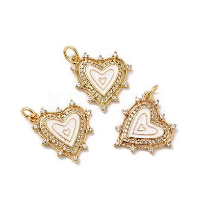 Rack Plating Brass Micro Pave Clear Cubic Zirconia Charms KK-D074-04G-02-1