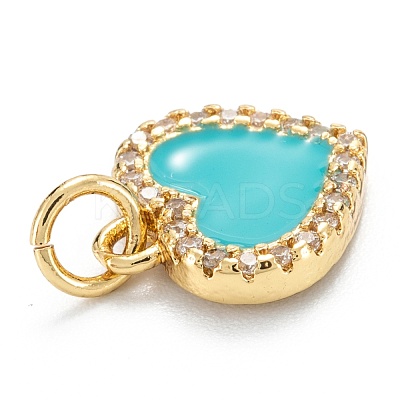 Brass Micro Pave Clear Cubic Zirconia Pendants ZIRC-M115-43G-1