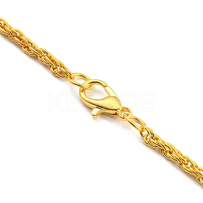 Clear Cubic Zirconia Gun Shape Pendant Necklace with Alloy Rope Chains LS-NJEW-E101-04G-1