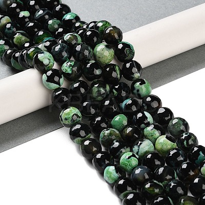 Natural Fire Crackle Agate Beads Strands G-M437-A01-01F-1