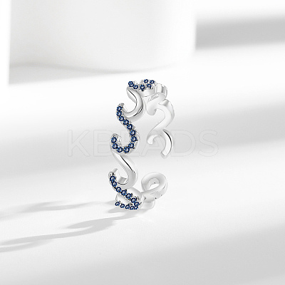 Brass Micro Pave Cubic Zirconia Cuff Rings RJEW-P169-04P-1