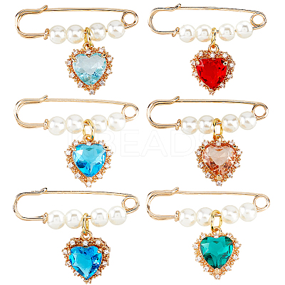 6Pcs Alloy Brooches JEWB-FH00051-1